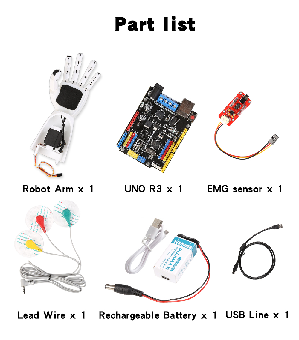 EMG Sensor Robotic Arm Electri - Science Project 评论和价格