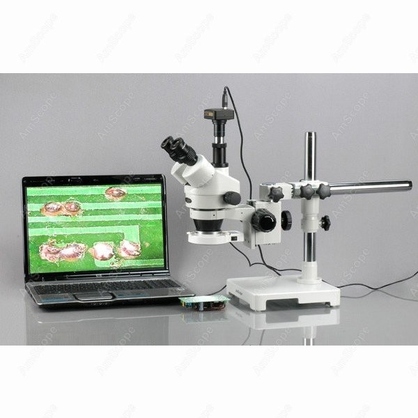AmScope SM-3T Trinocular Zoom  - Amscope Microscope Stereo 7X-45X 评论和价格